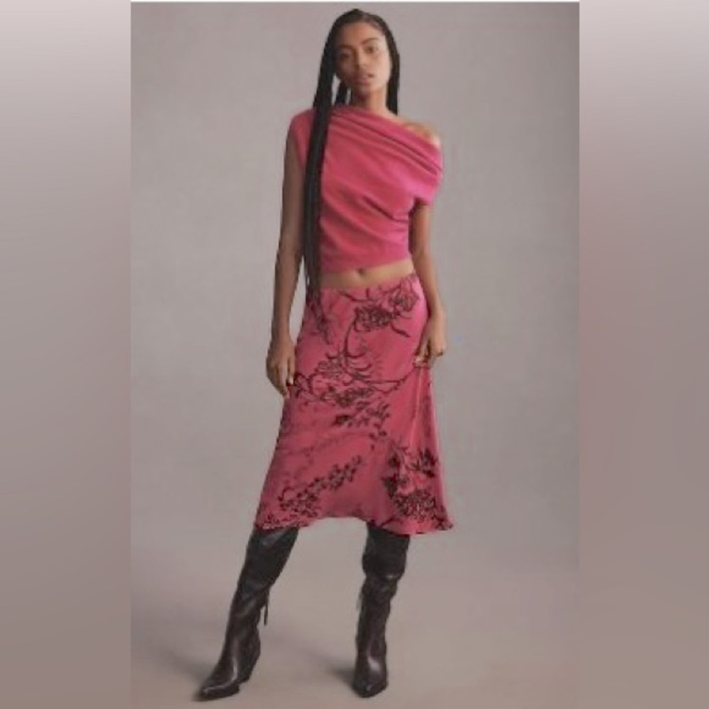 Beautiful Floral Slip Skirt by Anthropologie